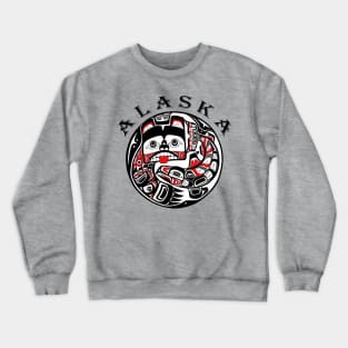 Alaska - Bear and Salmon Crewneck Sweatshirt